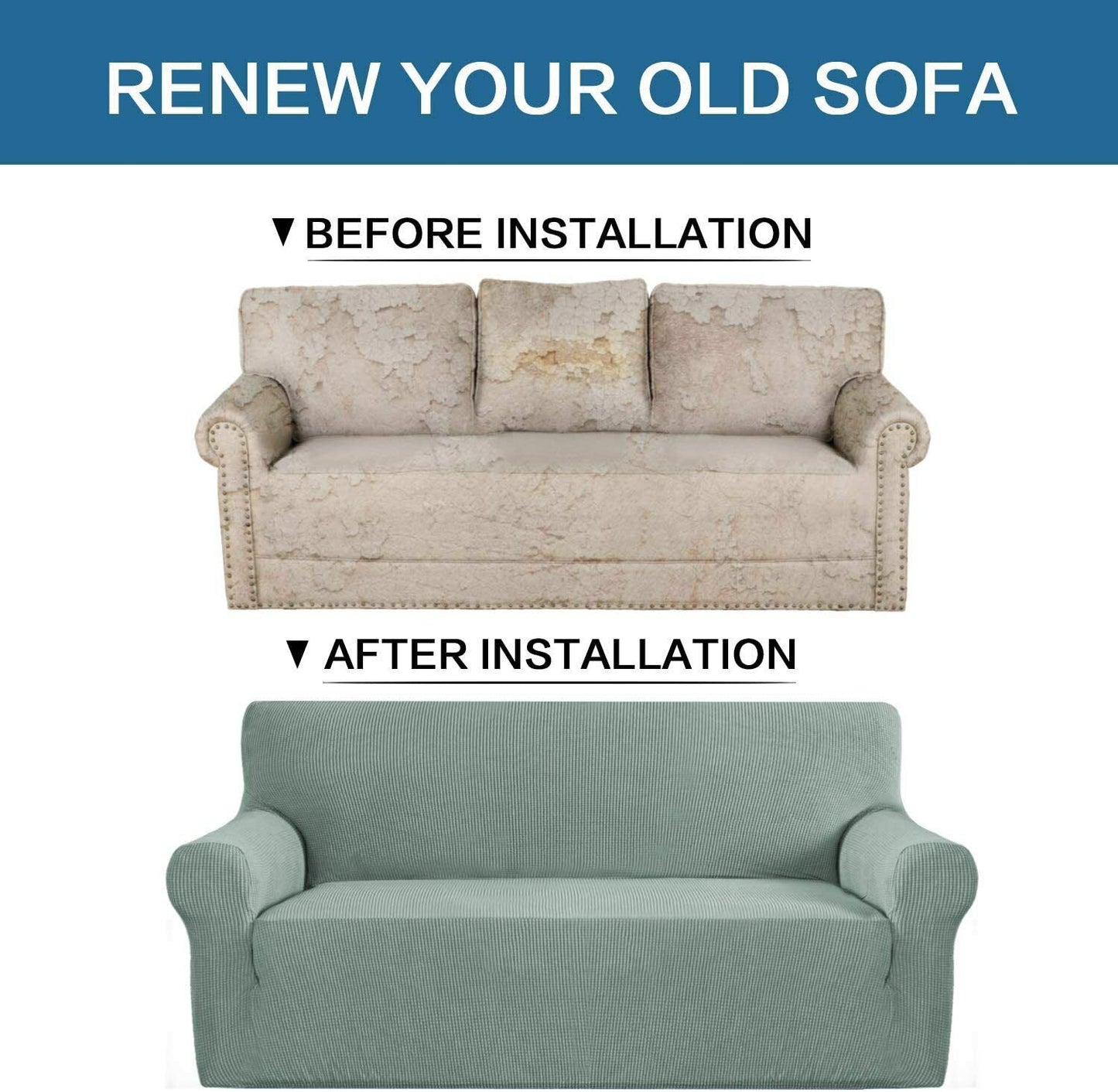 SageGreen Jacquard Fabric Covers for Sofa Couch Recliner Lounge Trendy Chair - Trendy Home Decors and Furnishings