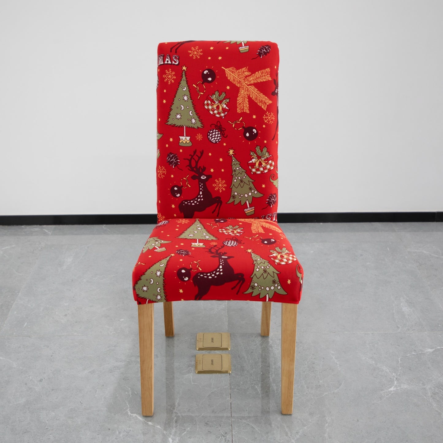 Christmas Dining Chair Covers Lycra - santa and reindeer design - Trendy Home Decors and Furnishings