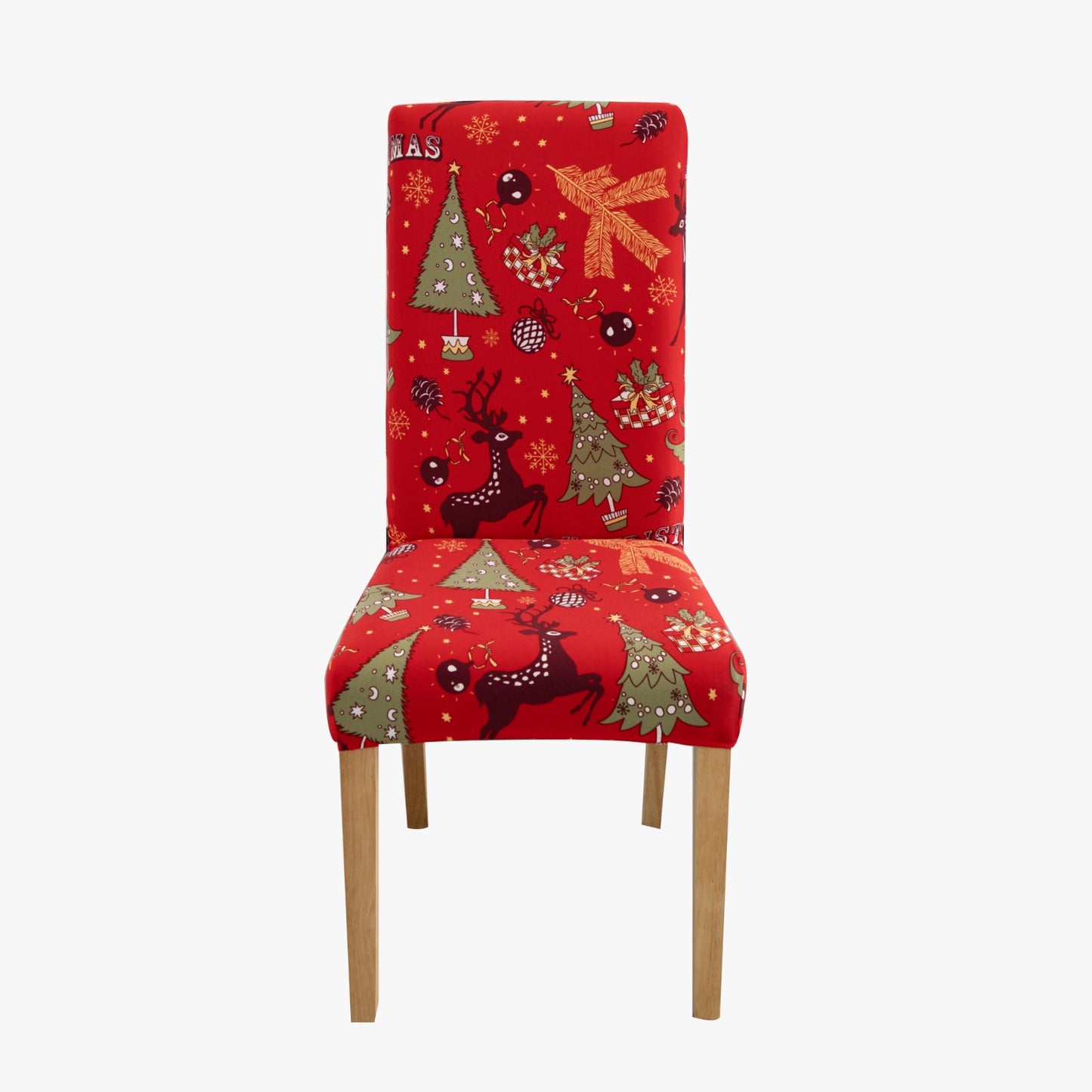 Christmas Dining Chair Covers Lycra - santa and reindeer design - Trendy Home Decors and Furnishings