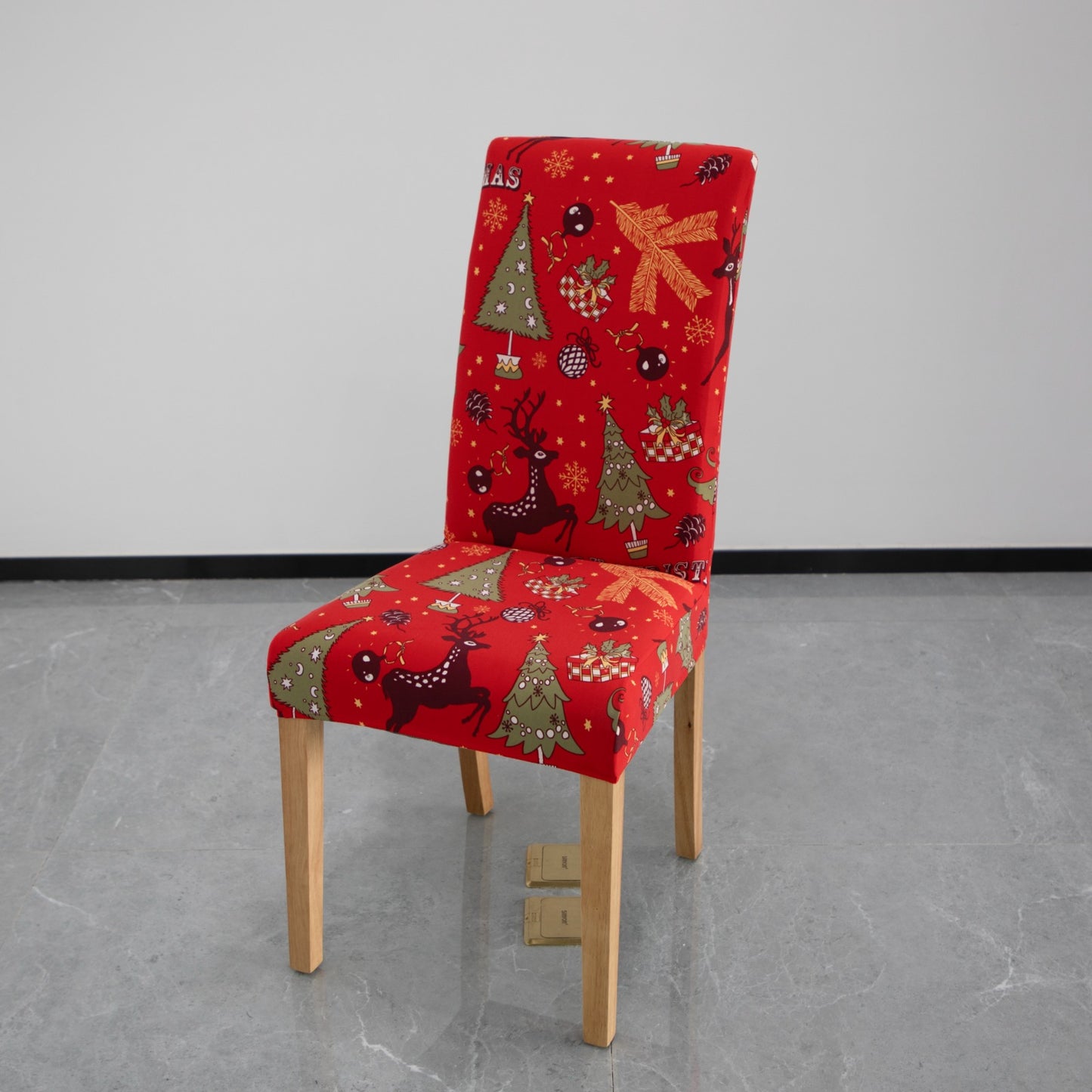Christmas Dining Chair Covers Lycra - santa and reindeer design - Trendy Home Decors and Furnishings