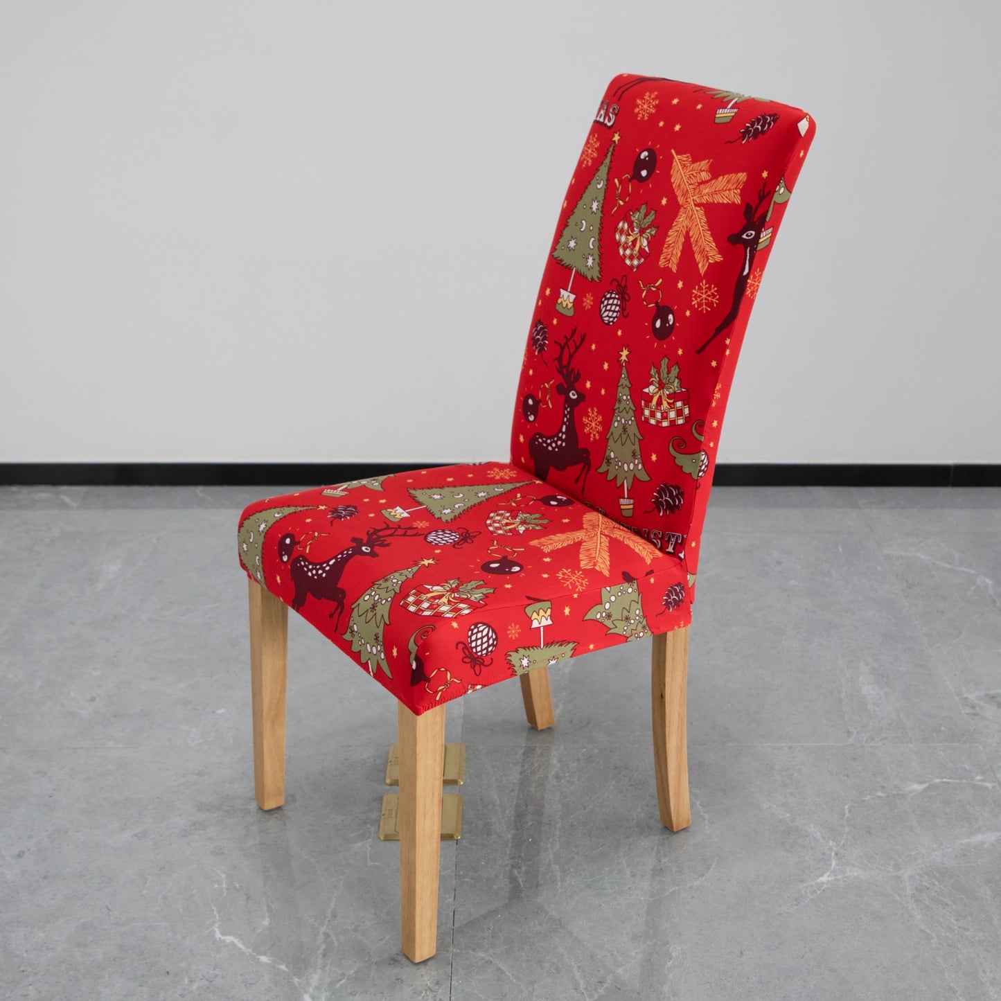 Christmas Dining Chair Covers Lycra - santa and reindeer design - Trendy Home Decors and Furnishings