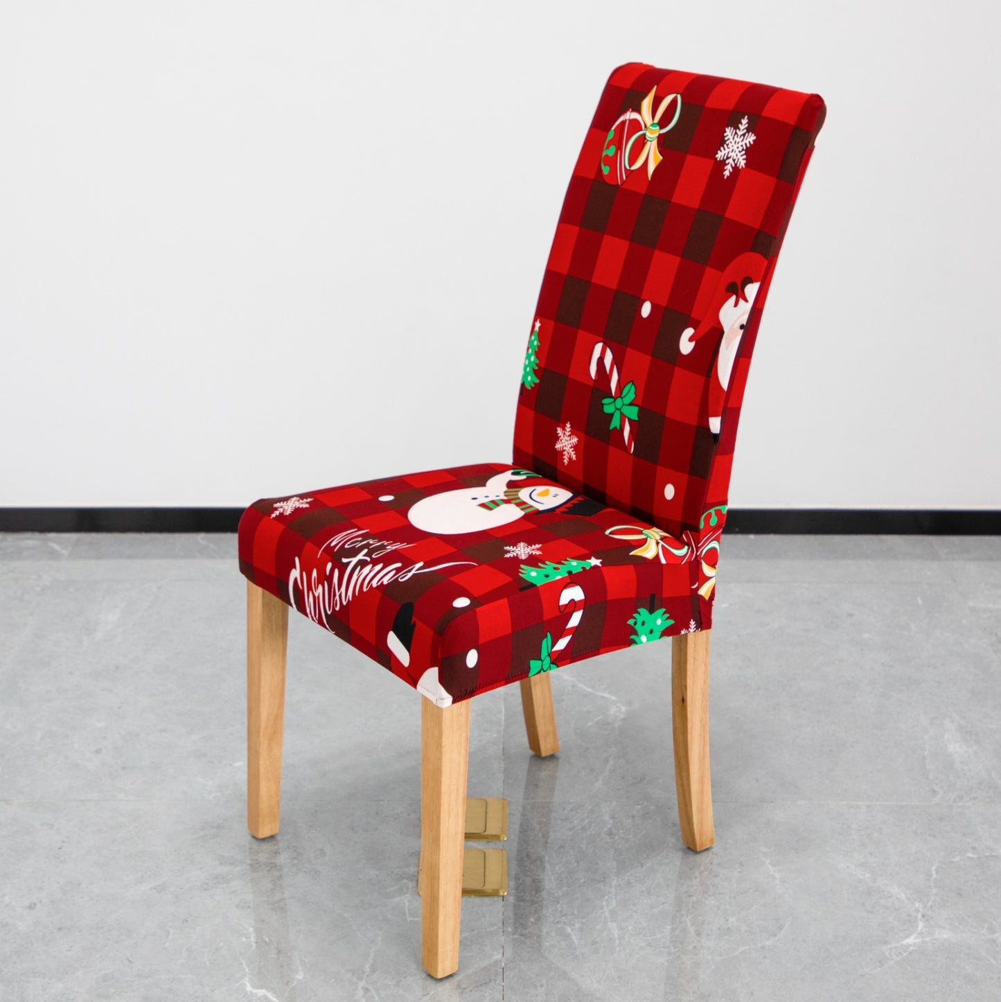 Christmas Dining Chair Covers Lycra - santa and reindeer design - Trendy Home Decors and Furnishings