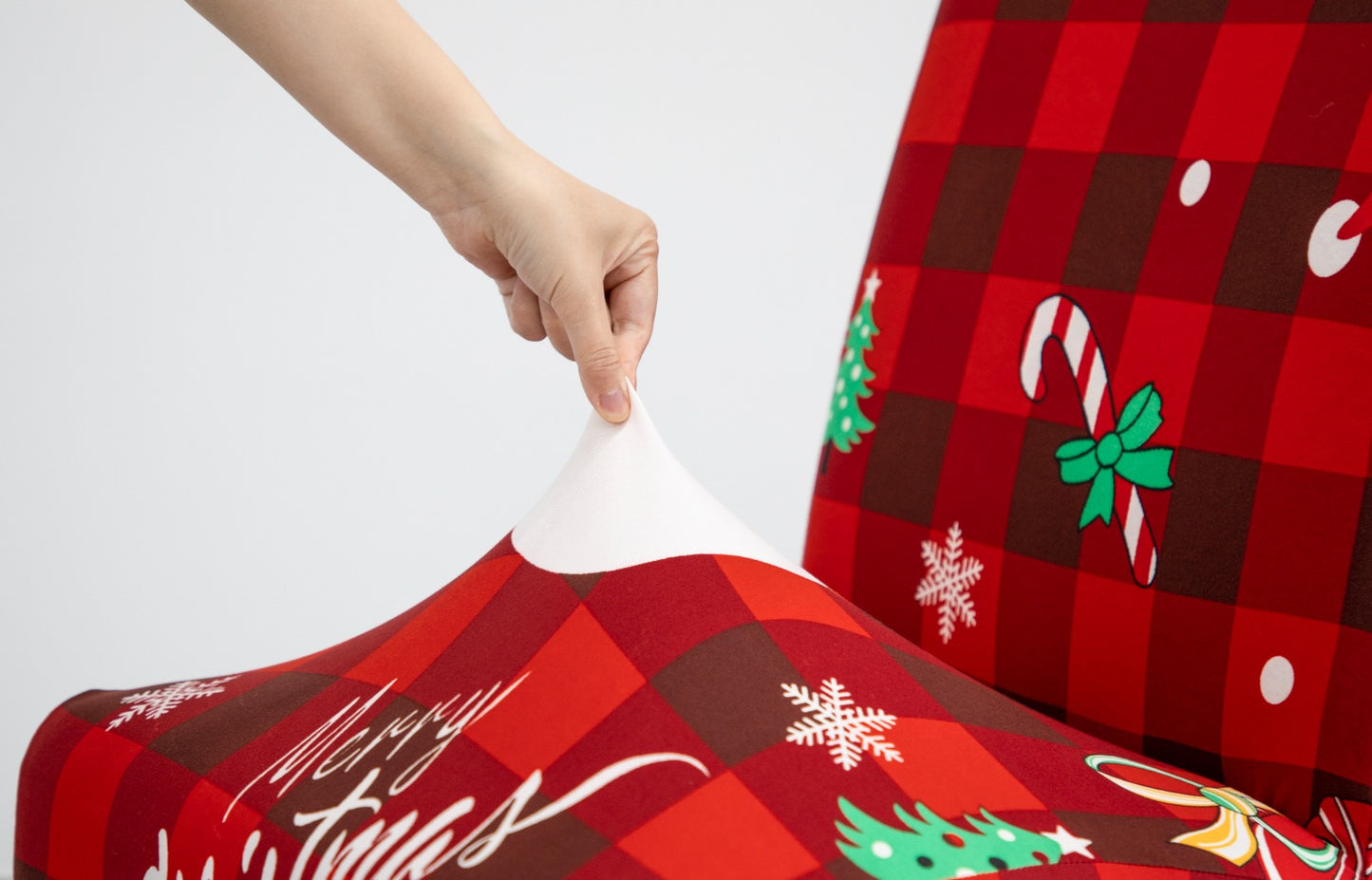 Christmas Dining Chair Covers Lycra - santa and reindeer design - Trendy Home Decors and Furnishings