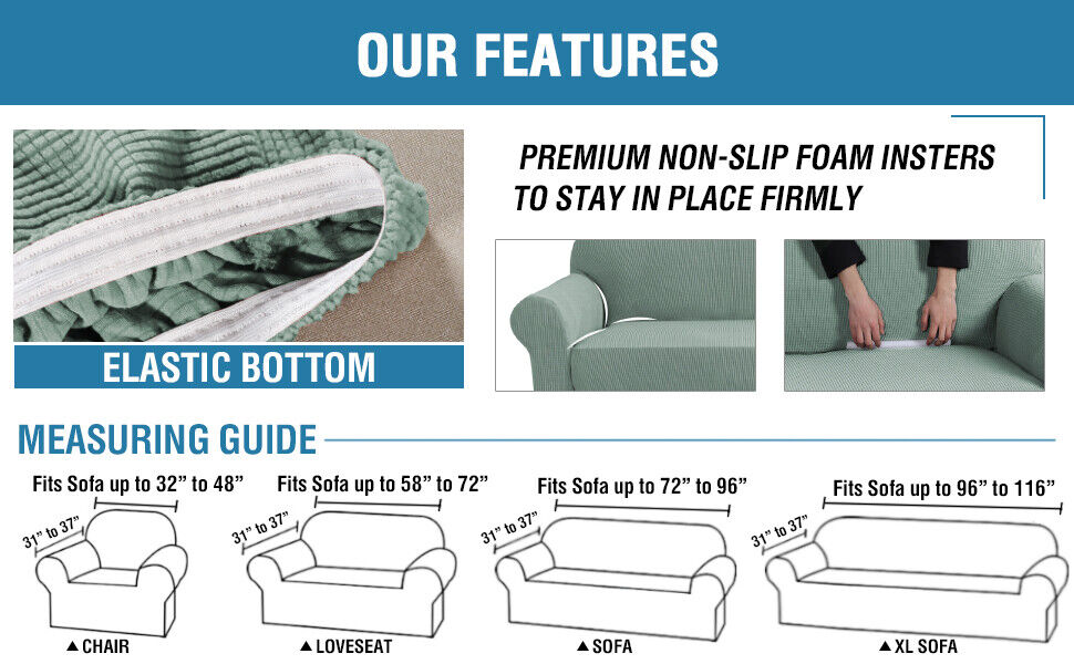 SageGreen Jacquard Fabric Covers for Sofa Couch Recliner Lounge Trendy Chair - Trendy Home Decors and Furnishings