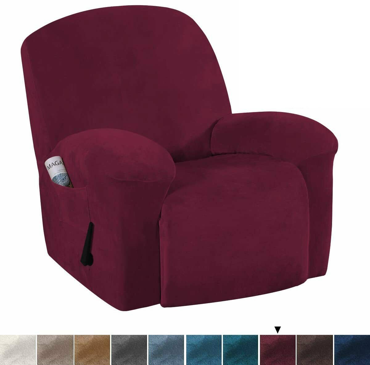 0 Burgundy Velvet Cover for Standard and Reclining Sofas Couches Lounges - Trendy Home Decors and Furnishings