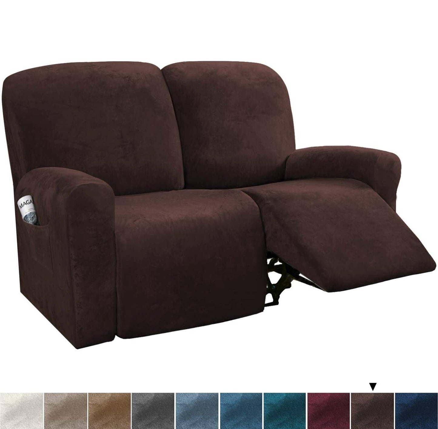 Velvet Fabric - Chocolate Brown Velvet Fabric Stretch Covers Trendy - Trendy Home Decors and Furnishings