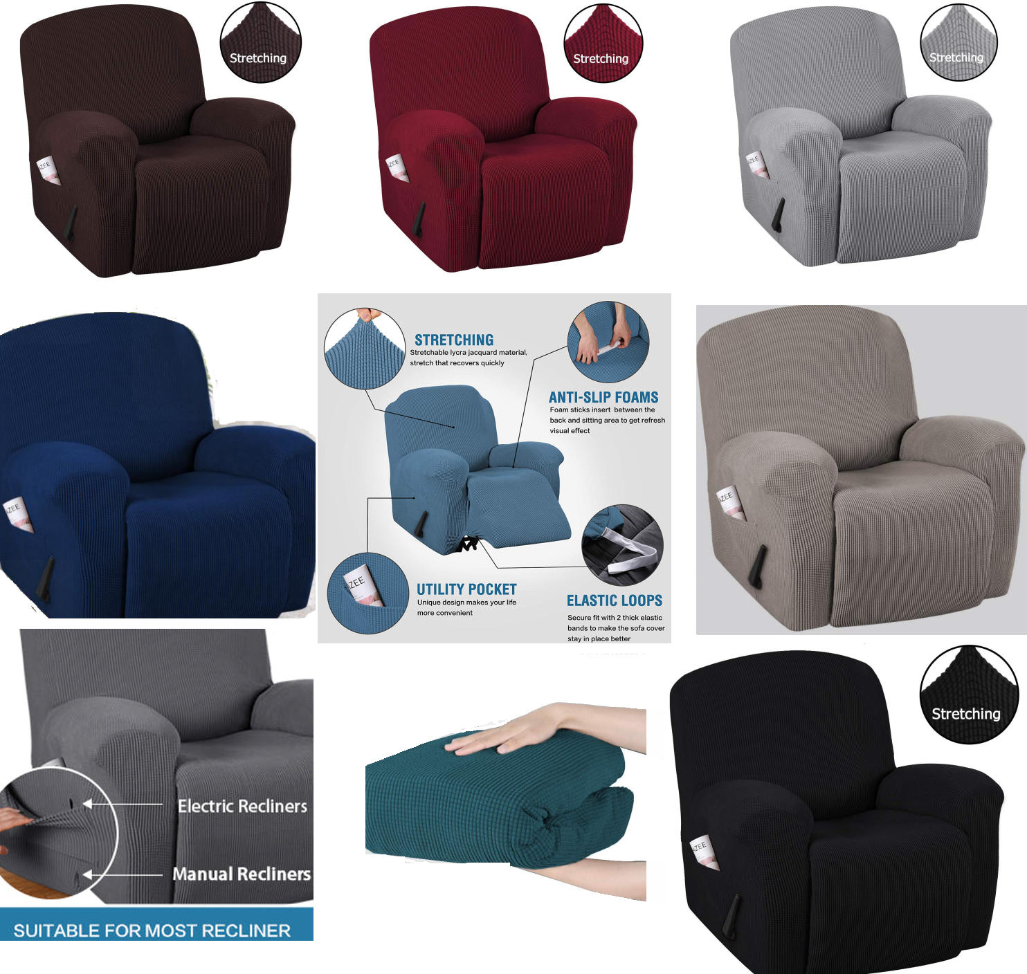 Wasserdichte Sofabezüge für 1/2/3/4-Sitzer Jacquard-Polsterungen Elast – Slipcover KAS Wasserdichte Sofabezüge für 1/2/3/4-Sitzer Jacquard-Polsterungen Elast – Slipcover KAS