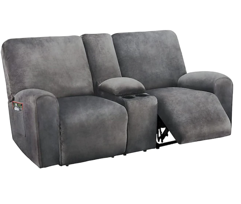 Covers for 2-Seat Recliner with Console covers thick Velvet Fabric - Trendy Home Decors and Furnishings