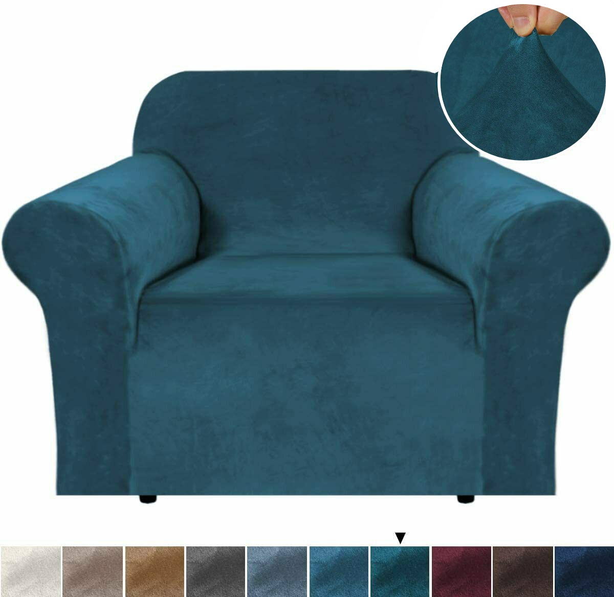0 -TealGreen Velvet Cover for Standard and Reclining Sofas Couches Lounges Chairs - Trendy Home Decors and Furnishings