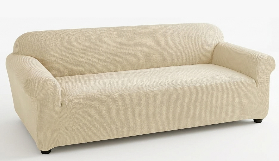 Cream Jacquard Textured  Sofa Cover Slipcover for Recliners, Couches & Lounges - Trendy Home Decors and Furnishings