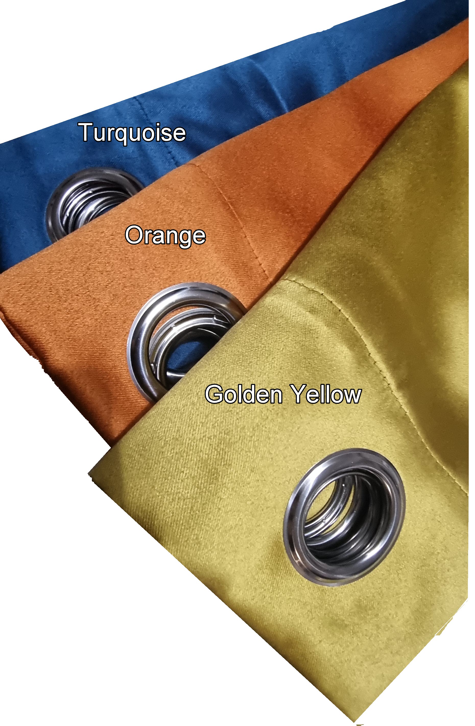 001- Golden Yellow 100% Sunblock Curtains- Thick Velvety Satin finish- Lined Fabric - Trendy Home Decors and Furnishings