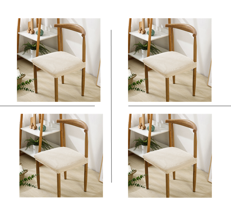 Chair Seat Covers - Cream Jacquard fabric - Trendy Home Decors and Furnishings
