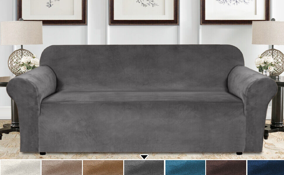 Velvet Fabric Straight Standard Sofa Covers- #1#2#3#4 seaters - Trendy Home Decors and Furnishings