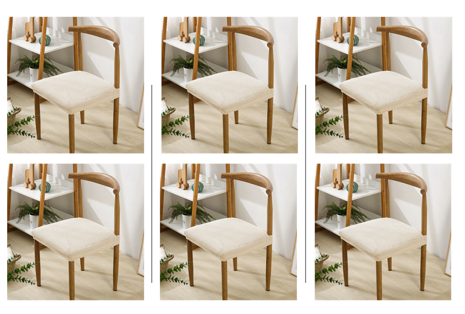 Chair Seat Covers - Cream Jacquard fabric - Trendy Home Decors and Furnishings