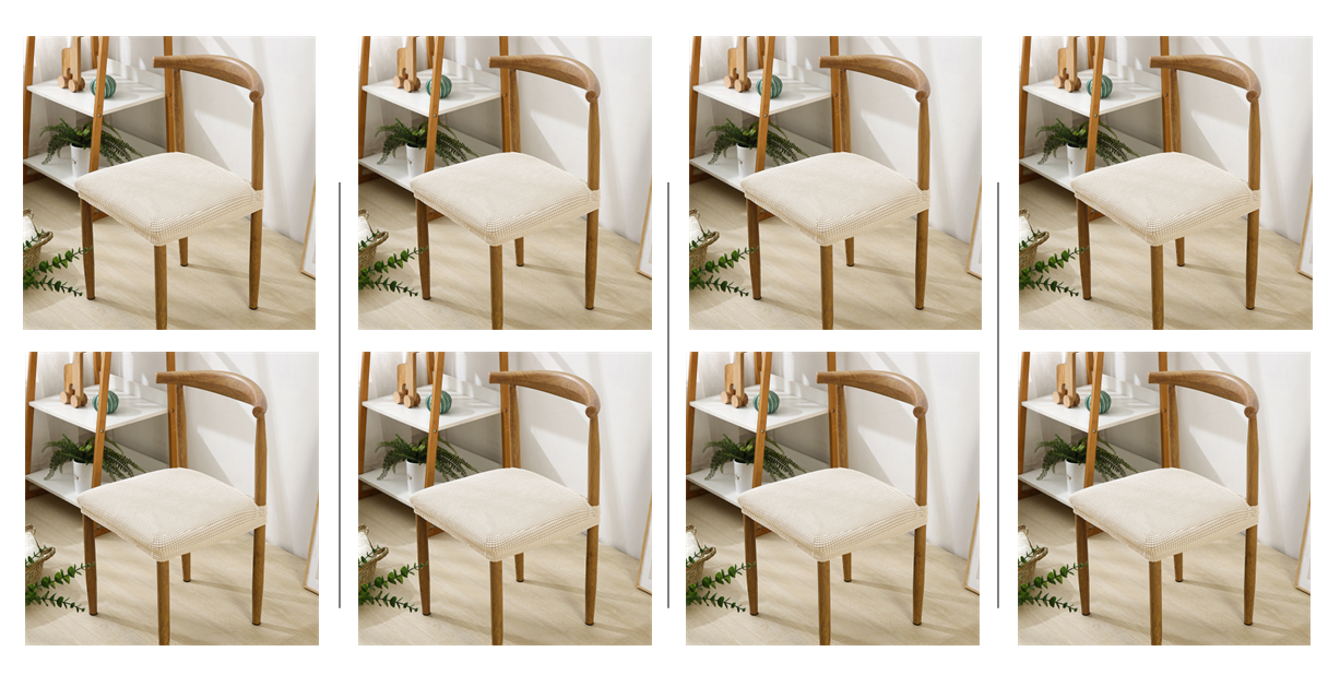 Chair Seat Covers - Cream Jacquard fabric - Trendy Home Decors and Furnishings