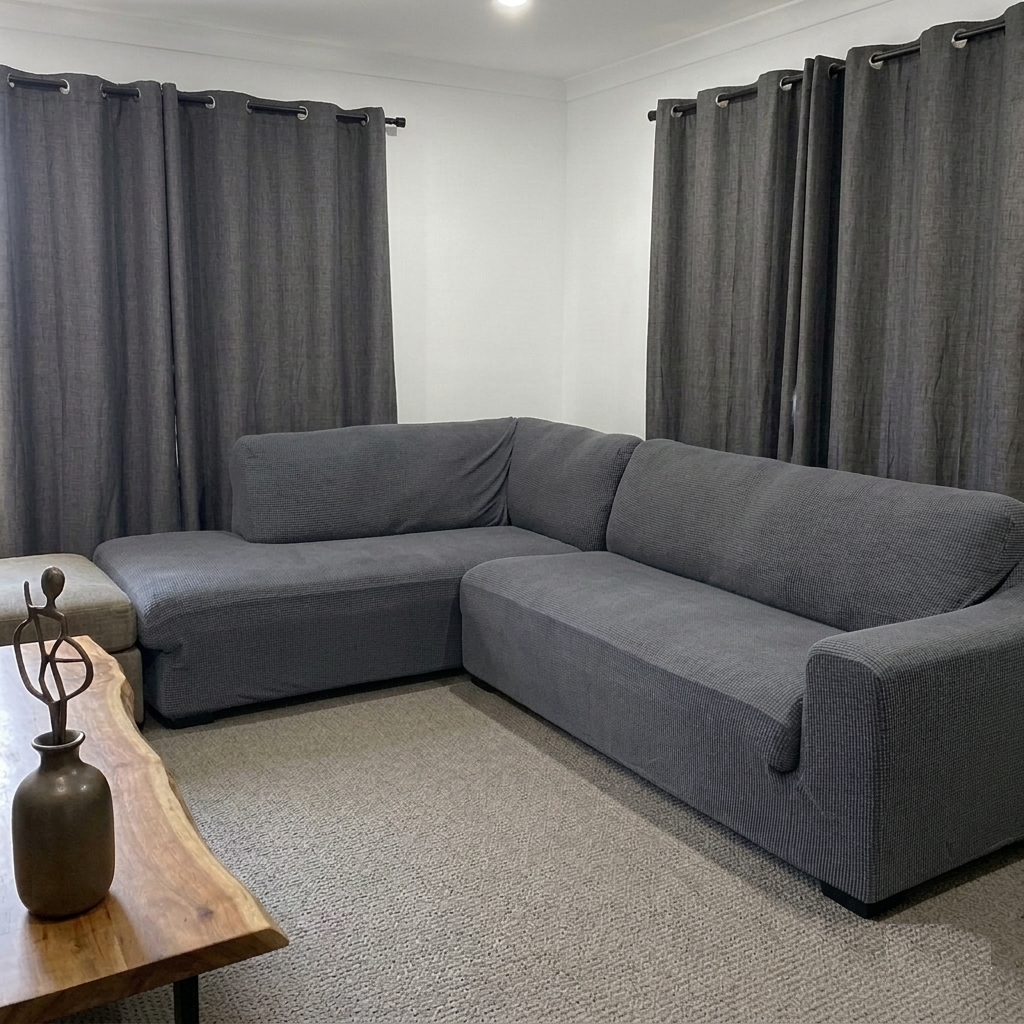 Large 3-Seater Chaise and Sofa Cover - L-Shape – Premium Jacquard fabric - Trendy Home Decors and Furnishings