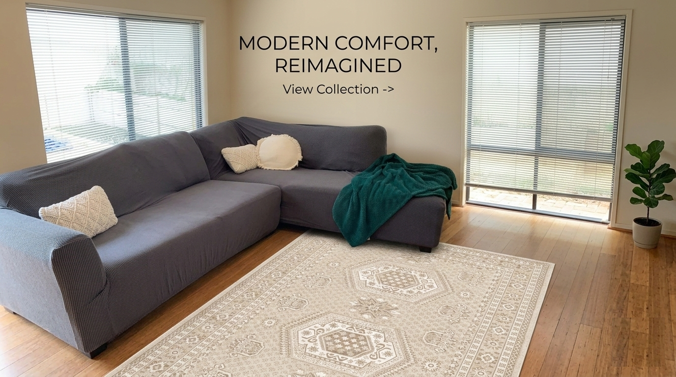 Large 3-Seater Chaise and Sofa Cover - L-Shape – Premium Jacquard fabric - Trendy Home Decors and Furnishings