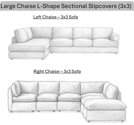 Large 3-Seater Chaise and Sofa Cover - L-Shape – Premium Jacquard fabric - Trendy Home Decors and Furnishings