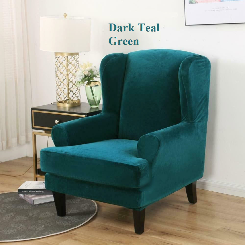 0 -TealGreen Velvet Cover for Standard and Reclining Sofas Couches Lounges Chairs - Trendy Home Decors and Furnishings