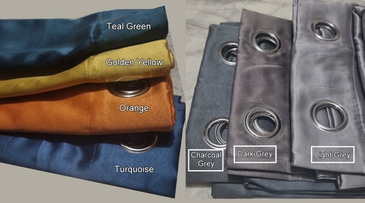 All-Satin 100% Blockout Sunblock Eyelet Curtains - Trendy Home Decors and Furnishings