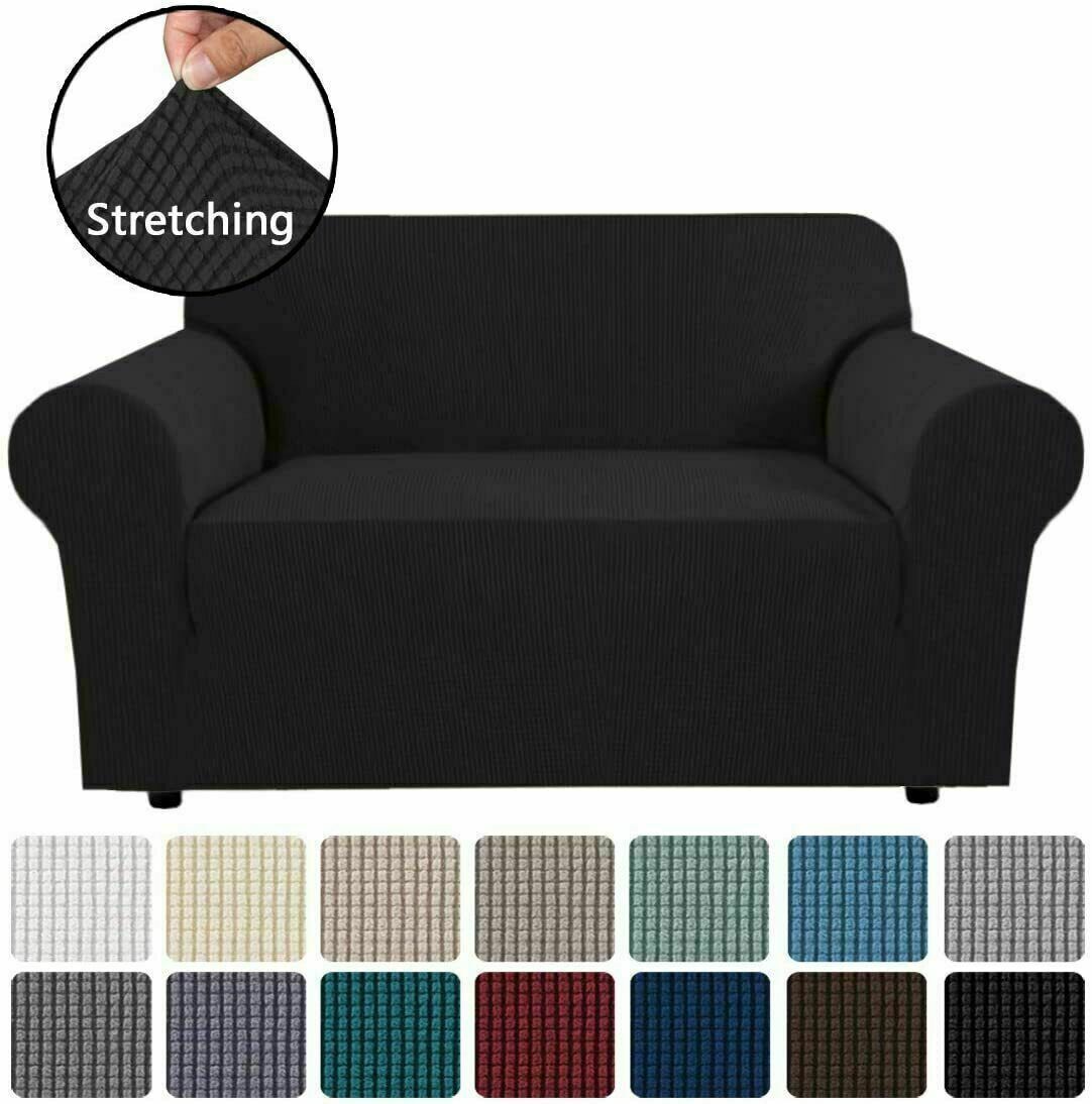 Black slip Covers in Jacquard fabric for Standard Reclining Sofas Couches Lounges Chairs - Trendy Home Decors and Furnishings