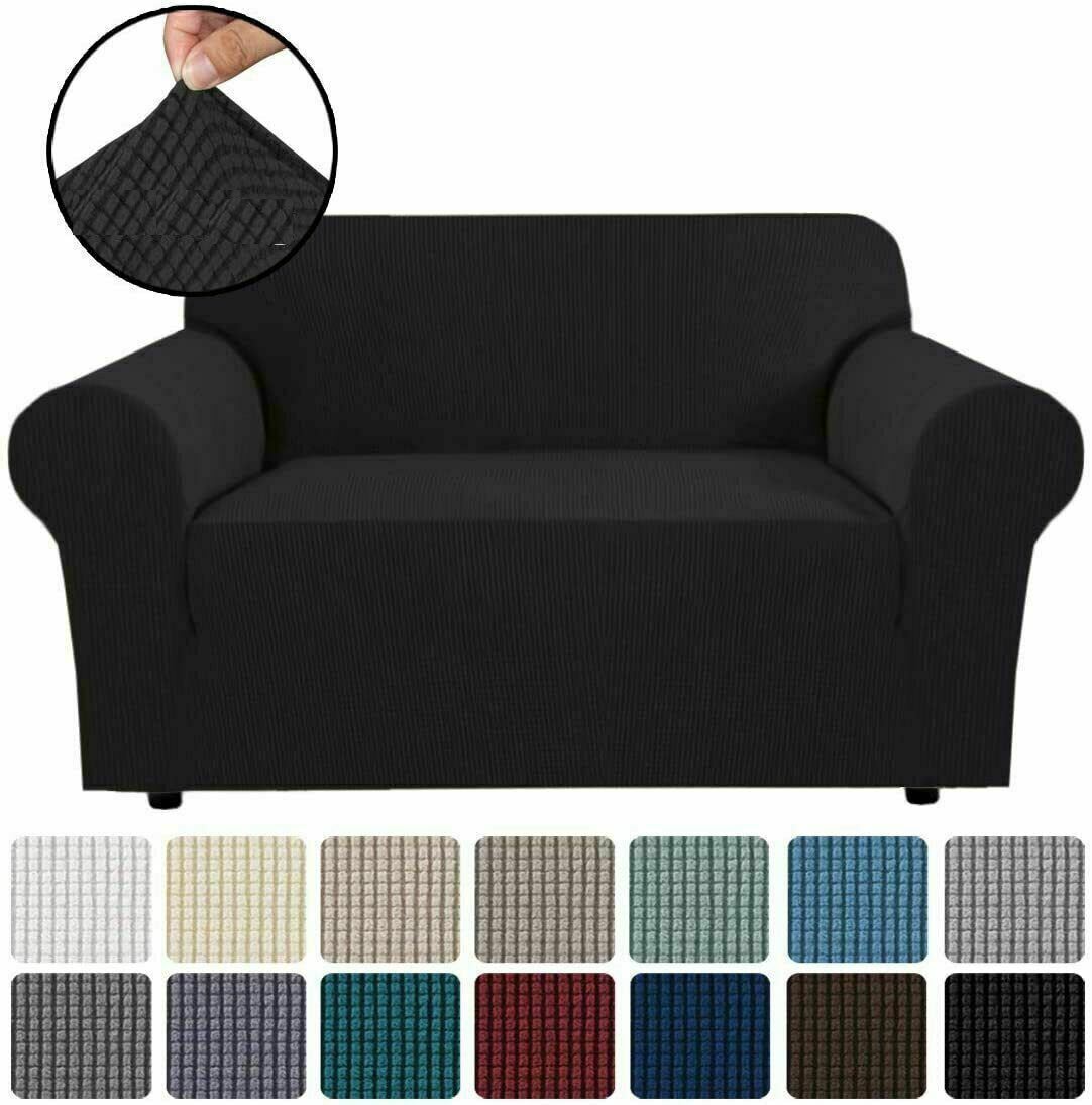 Black slip Covers in Jacquard fabric for Standard Reclining Sofas Couches Lounges Chairs - Trendy Home Decors and Furnishings