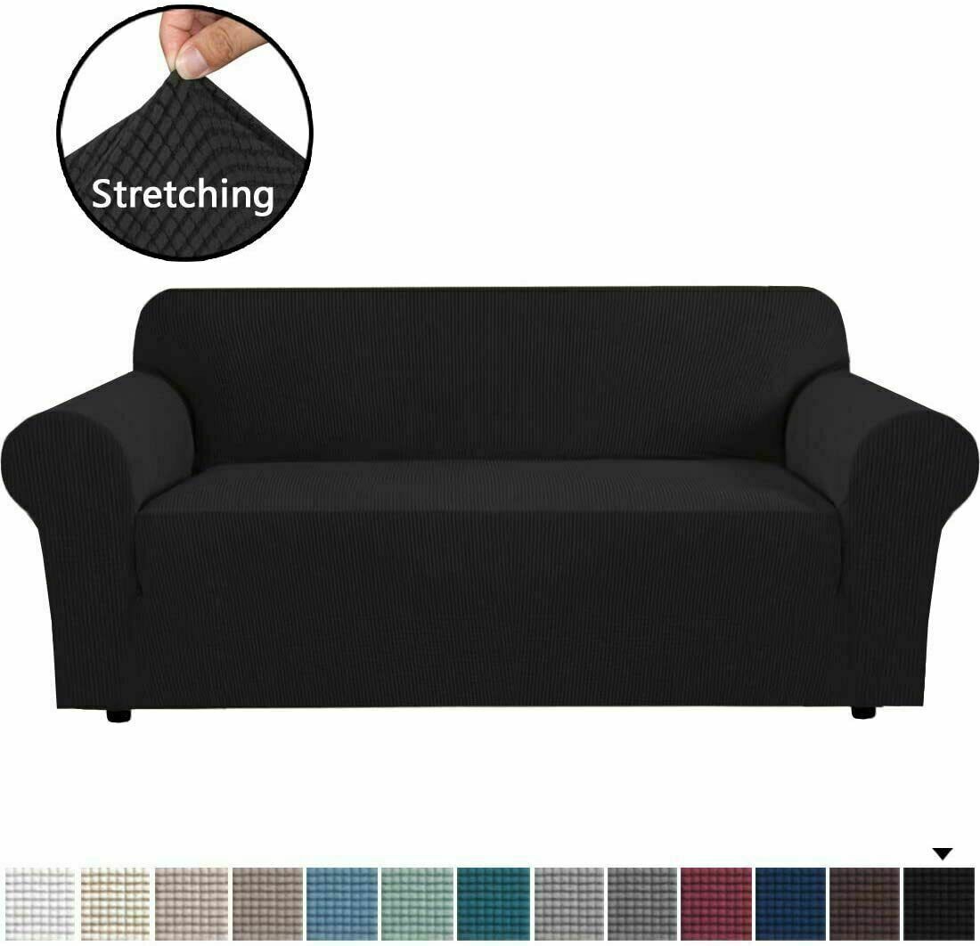 Black slip Covers in Jacquard fabric for Standard Reclining Sofas Couches Lounges Chairs - Trendy Home Decors and Furnishings