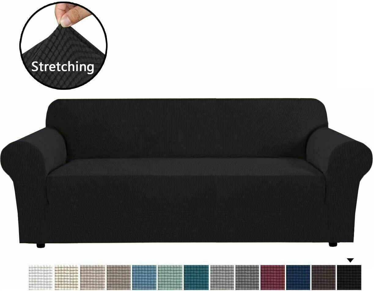 Black slip Covers in Jacquard fabric for Standard Reclining Sofas Couches Lounges Chairs - Trendy Home Decors and Furnishings