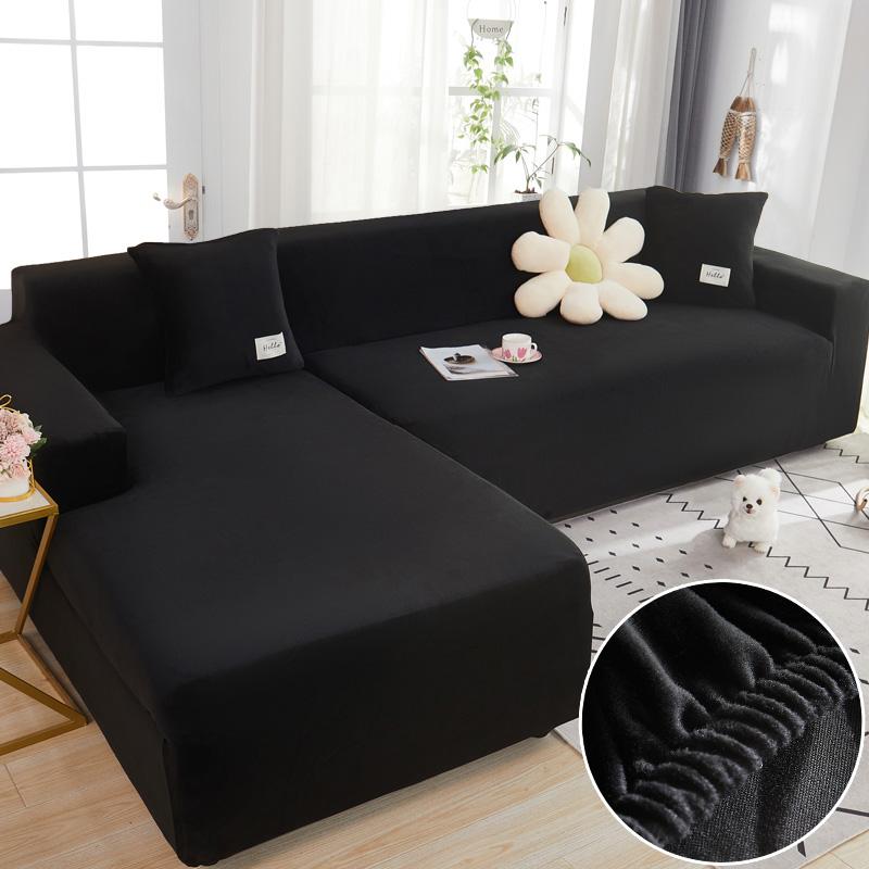 0 Black Velvet Cover for Standard and Reclining Sofas Couches Lounges Chairs - Trendy Home Decors and Furnishings