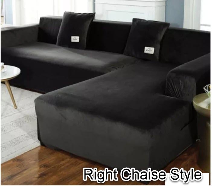 0 Black Velvet Cover for Standard and Reclining Sofas Couches Lounges Chairs - Trendy Home Decors and Furnishings
