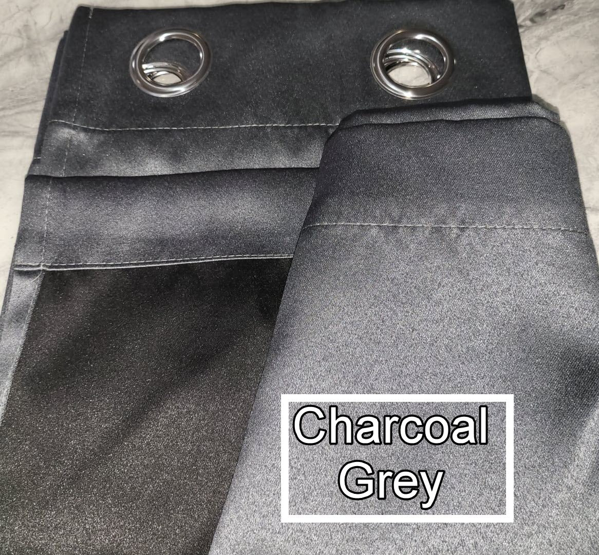 0 GreyCurtains-100% Sunblock Curtains- Thick Satin finish- Lined Fabric - Trendy Home Decors and Furnishings