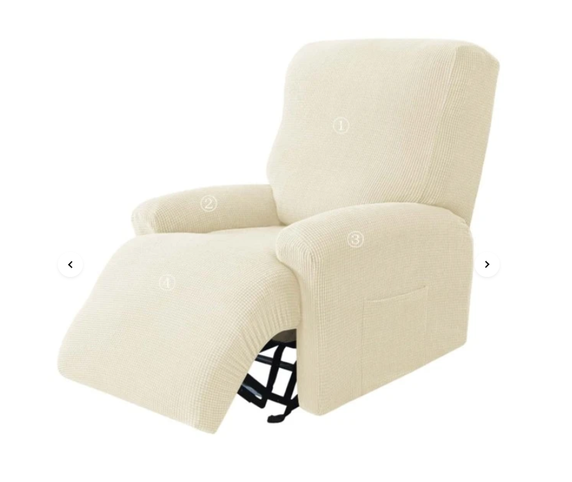 1seat Recliner Sofa Covers - Jacquard and Velvet Fabric - Furniture Protector Washable Slip Cover - Trendy Home Decors and Furnishings