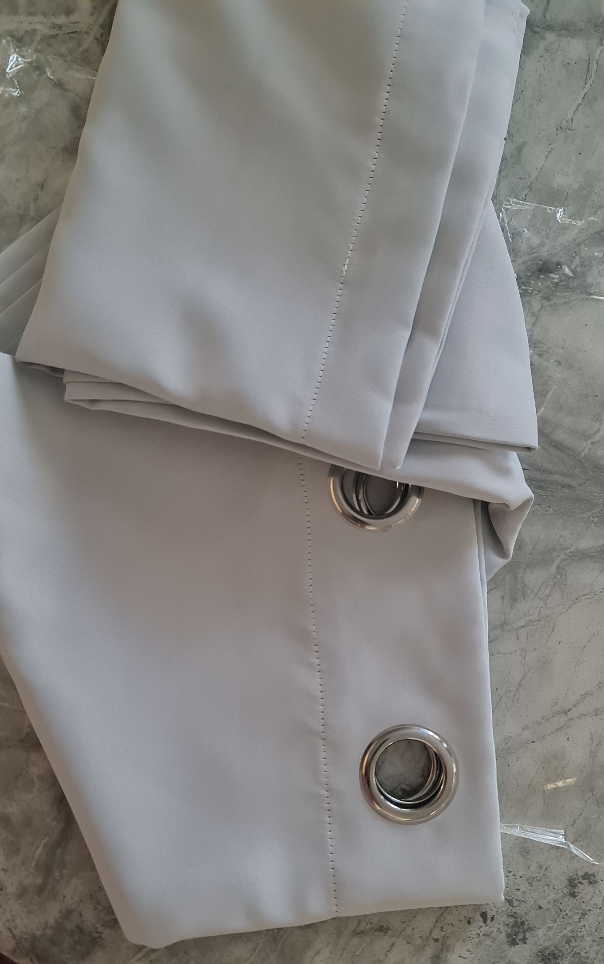 Dull-White 100% Sunblock  Window Curtains Draperies Thick Velvety Satin Lined Fabric - Trendy Home Decors and Furnishings