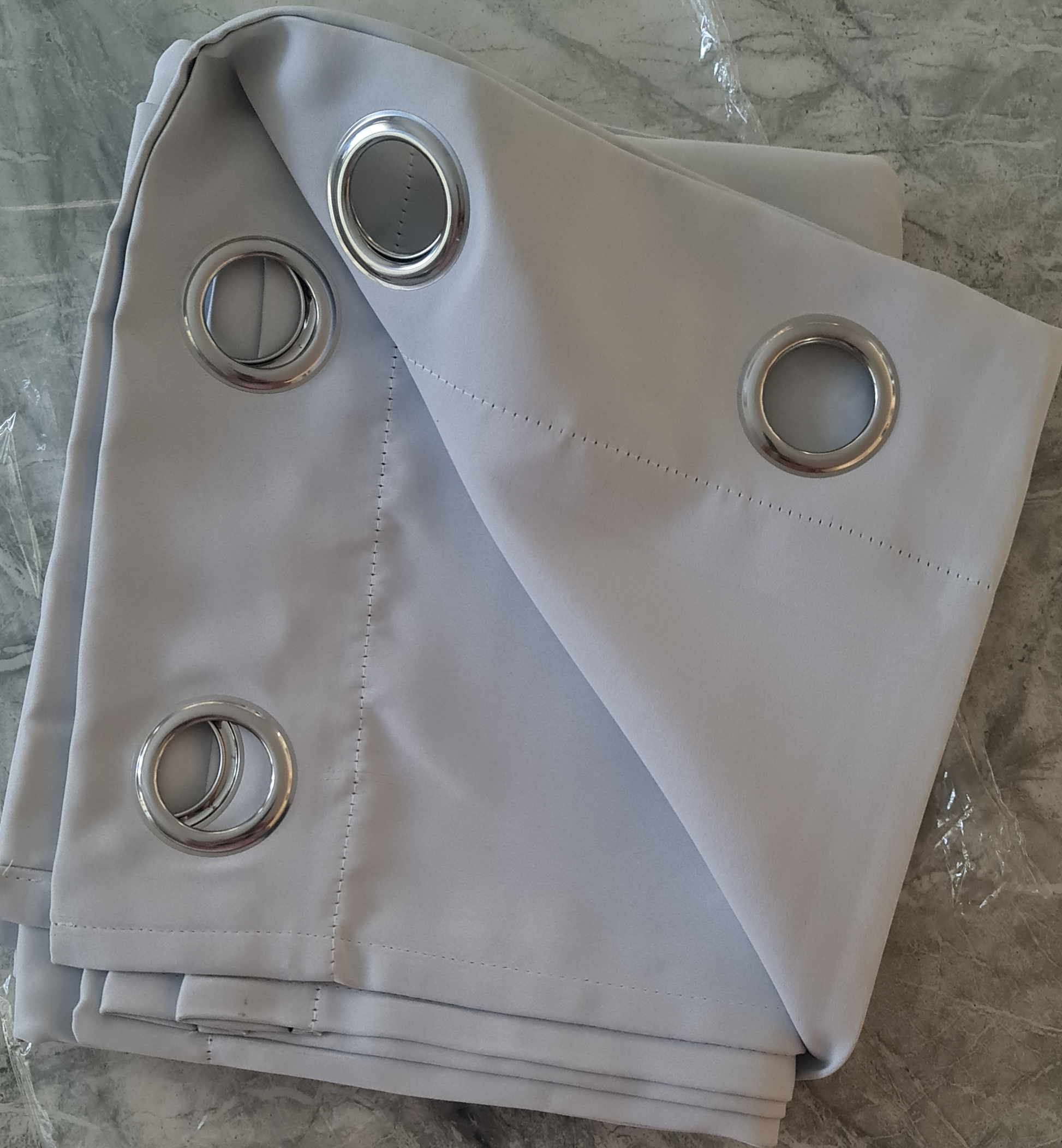 Dull-White 100% Sunblock  Window Curtains Draperies Thick Velvety Satin Lined Fabric - Trendy Home Decors and Furnishings