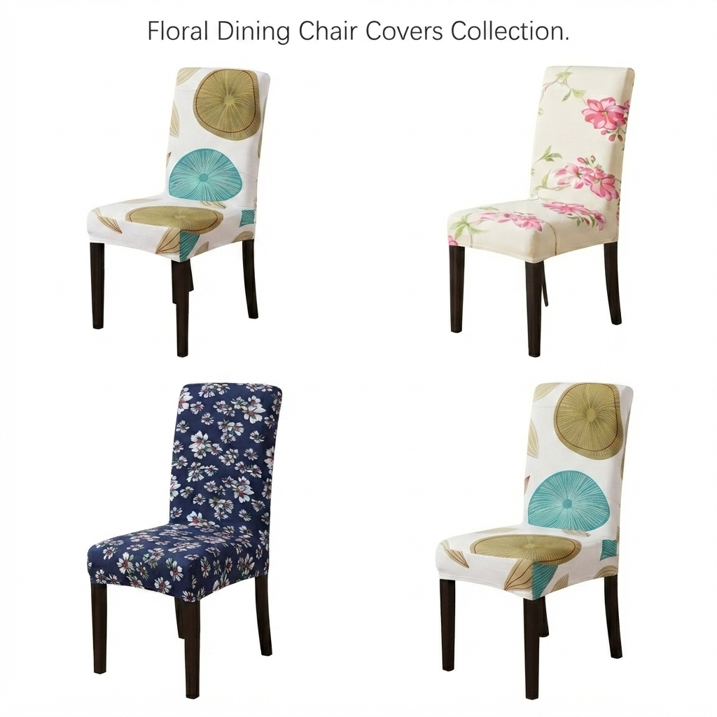 Floral Patterned Lycra dining chair covers