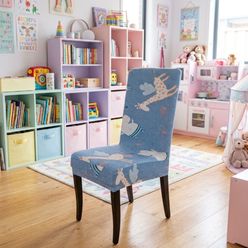 Giraffe and Peppa-Pig Print Lycra Dining Chair Covers