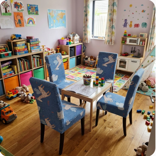 Giraffe and Peppa-Pig Print Lycra Dining Chair Covers