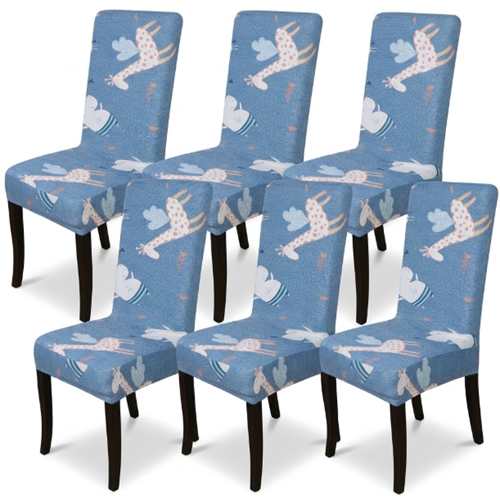 Giraffe and Peppa-Pig Print Lycra Dining Chair Covers