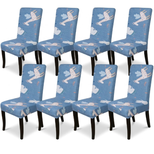 Giraffe and Peppa-Pig Print Lycra Dining Chair Covers