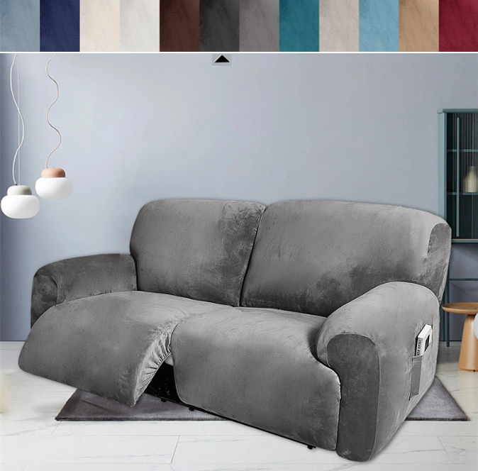 Large-Wide2seat Recliner covers in thick Velvet Fabric suits 2.5seater big Recliner - Trendy Home Decors and Furnishings