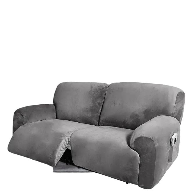 Recliner wide 2-Seater Recliner Cover - Stretch Velvet Jacquard fabric Slipcover - Trendy Home Decors and Furnishings