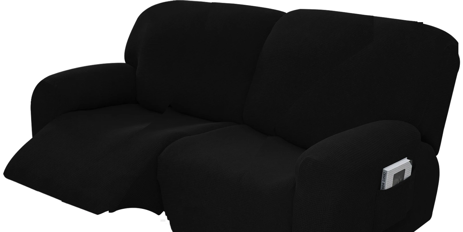 Black slip Covers in Jacquard fabric for Standard Reclining Sofas Couches Lounges Chairs - Trendy Home Decors and Furnishings