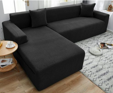 Black slip Covers in Jacquard fabric for Standard Reclining Sofas Couches Lounges Chairs - Trendy Home Decors and Furnishings