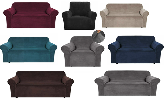 Velvet Fabric Straight Standard Sofa Covers- #1#2#3#4 seaters - Trendy Home Decors and Furnishings
