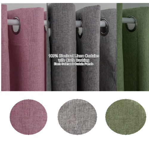 Linen Curtains - 100% Blockout with Lined Fabric - Trendy Home Decors and Furnishings