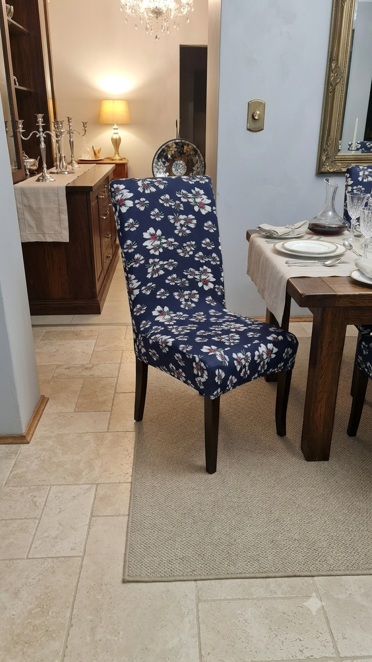 Floral Patterned Lycra dining chair covers