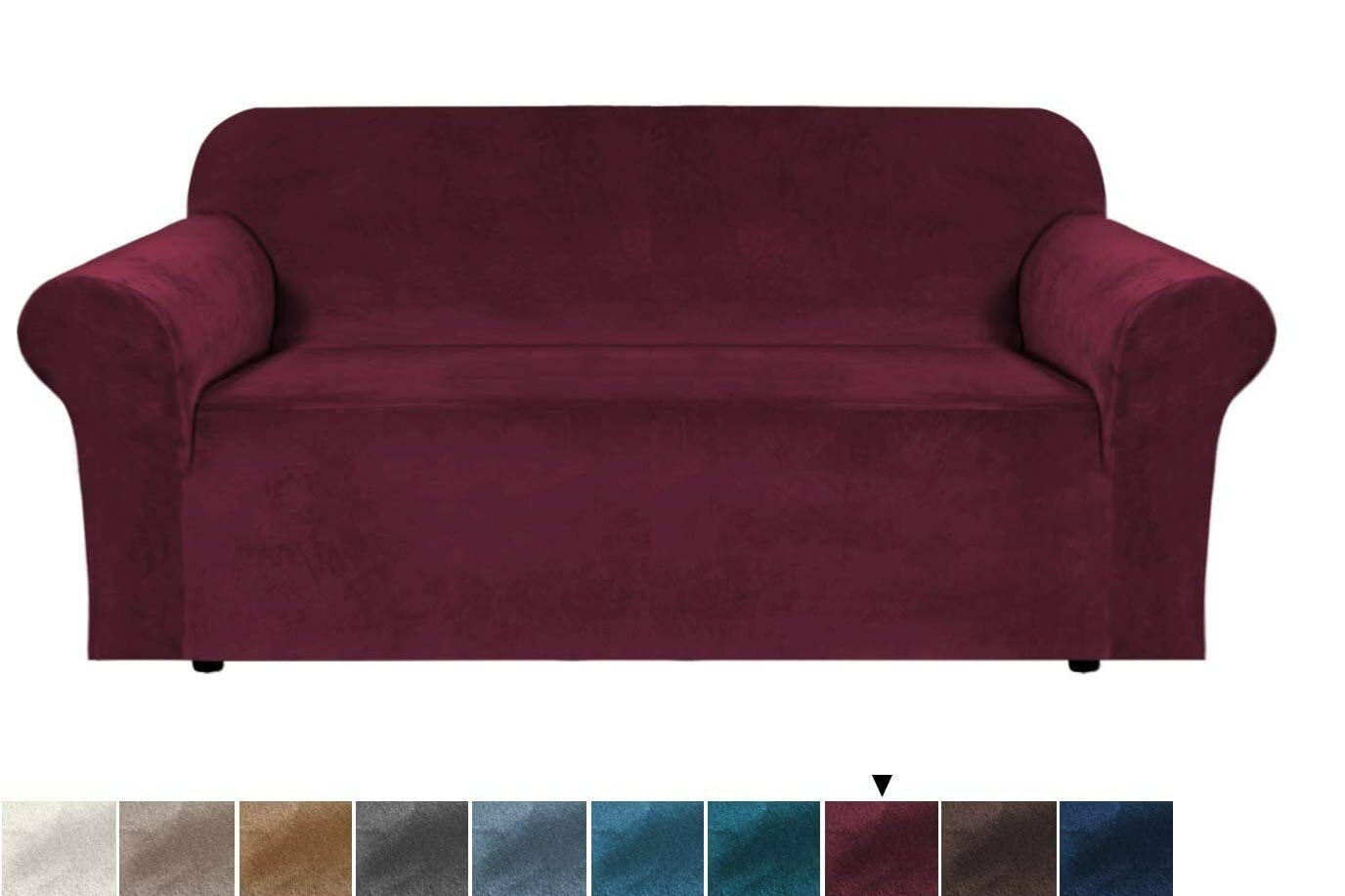 0 Burgundy Velvet Cover for Standard and Reclining Sofas Couches Lounges - Trendy Home Decors and Furnishings