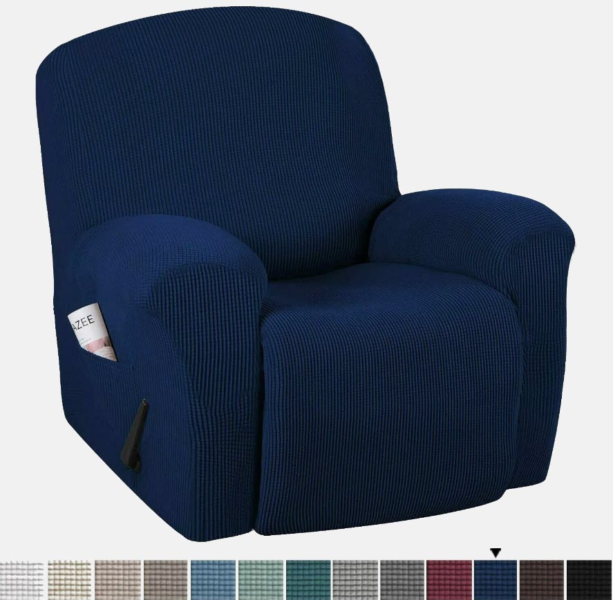 1seat Recliner Sofa Covers - Jacquard and Velvet Fabric - Furniture Protector Washable Slip Cover - Trendy Home Decors and Furnishings