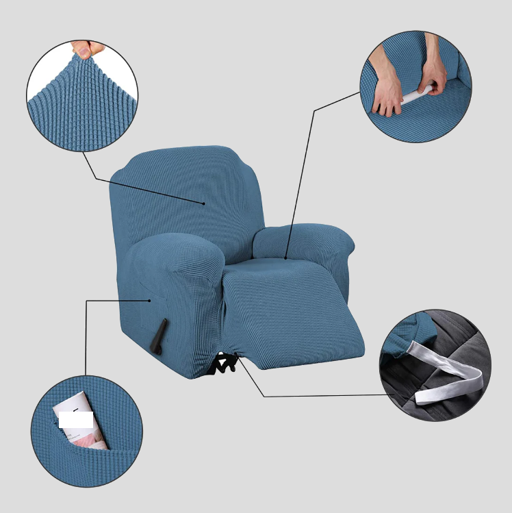 4- Recliner Sofa Covers Jacquard Fabric for 1, 2, 3 seat recliner sofas and with console - Trendy Home Decors and Furnishings
