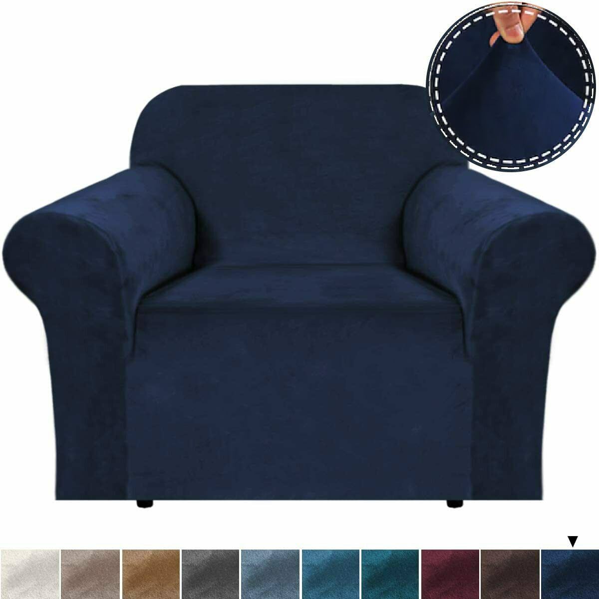 0 NavyDarkBlue Velvet Cover for Standard and Reclining Sofas Couches Lounges Chairs - Trendy Home Decors and Furnishings